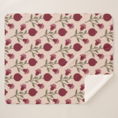 Granaatappel tak met bloemen en vruchten sherpa deken (Voorkant (horizontaal))
