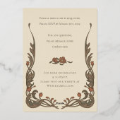 granaatappel uitnodiging, gouden boog folie uitnodiging (Achterkant)