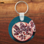 Granaatappel Vegan Fruit Gourmet Foodie Souvenir Sleutelhanger (Voorkant)
