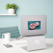 Granaatappel Vegan Fruit Gourmet Foodie Souvenir Sticker (Laptop op bureau)