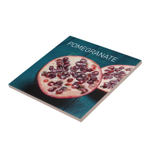 Granaatappel Vegan Fruit Gourmet Foodie Souvenir Tegeltje (Zijkant)