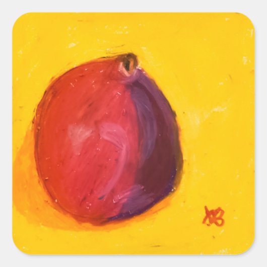 Granaatappel Vierkante Sticker (Voorkant)