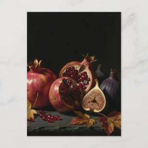 Granaatappel Vijg Stilleven Herfst Oogst Briefkaart