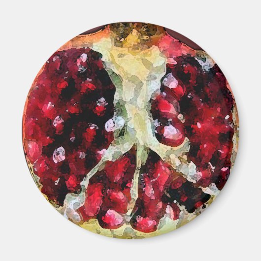 Granaatappel Waterverf - Magnet (Voorkant)
