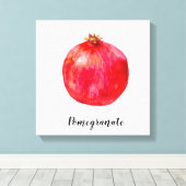 Granaatappel waterverf print. canvas afdruk (Insitu (Houten vloer))