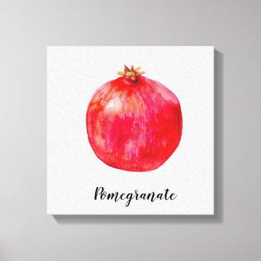 Granaatappel waterverf print. canvas afdruk (Voorkant)