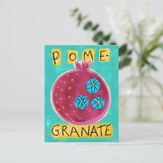 Granaatappel Whimsy Briefkaart (Staand voorkant)