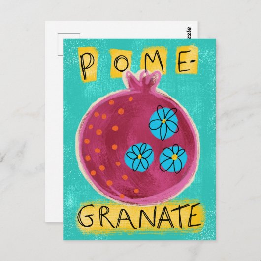 Granaatappel Whimsy Briefkaart (Voorkant / Achterkant)