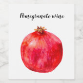 Granaatappel wijn label. etiket (Enkel label)