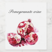 Granaatappel wijn label. wijn etiket (Enkel label)