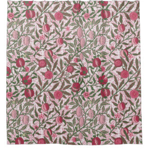 Granaatappel William Morris magenta Douchegordijn