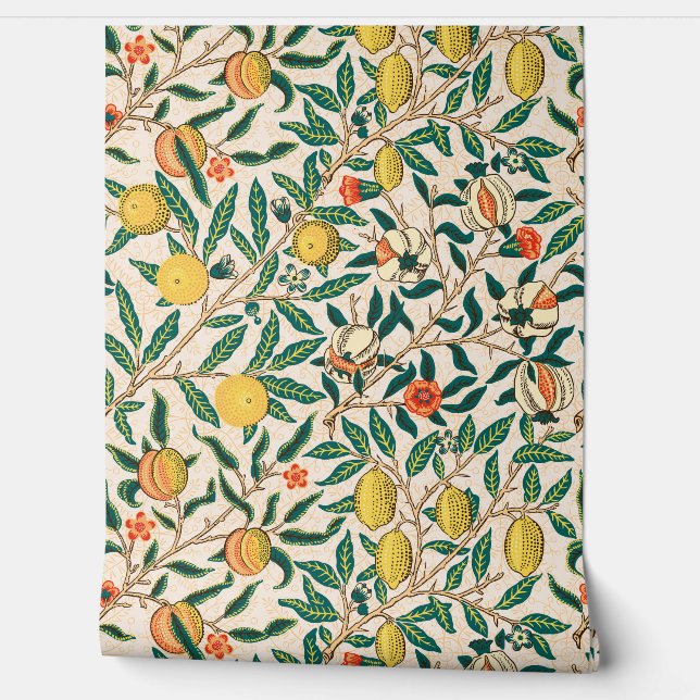 Granaatappel William Morris originele beige behang (Afrollen)