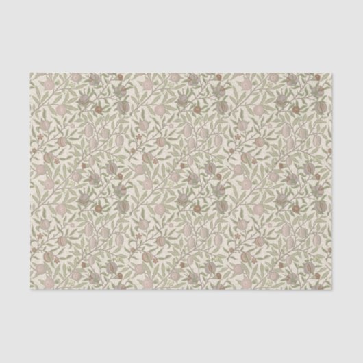 Granaatappel William Morris soft neutrals op wit Tissuepapier (Voorkant)