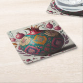 Granaatappel Yalda-onderzetter Kartonnen Onderzetters (Schuin)