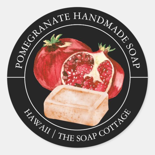 Granaatappel zeep label (Voorkant)