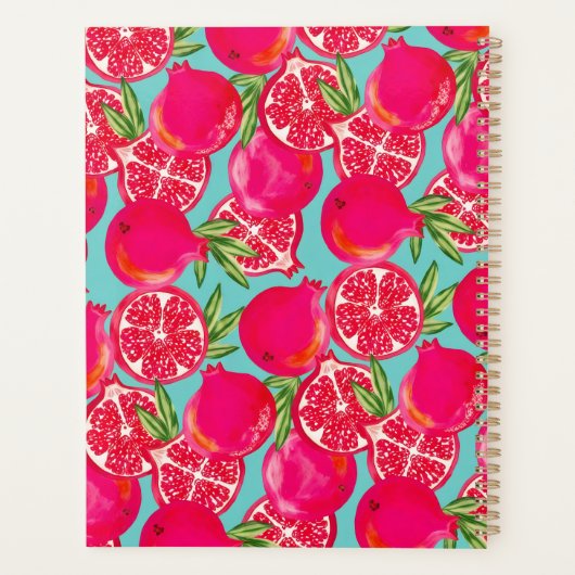 Granaatappelgeschilderd monogram Notitieboek (Achterkant)