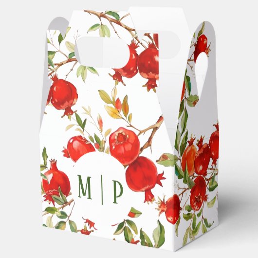 Granaatappels aquarel thema Helder kleuren Bedankdoosjes (Geopend)