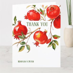 Granaatappels aquarel thema Helder kleuren Bedankkaart