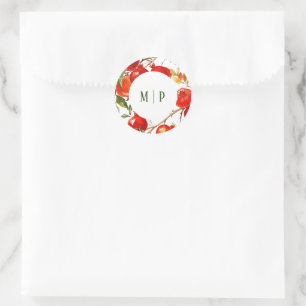 Granaatappels aquarel thema Helder kleuren Ronde Sticker
