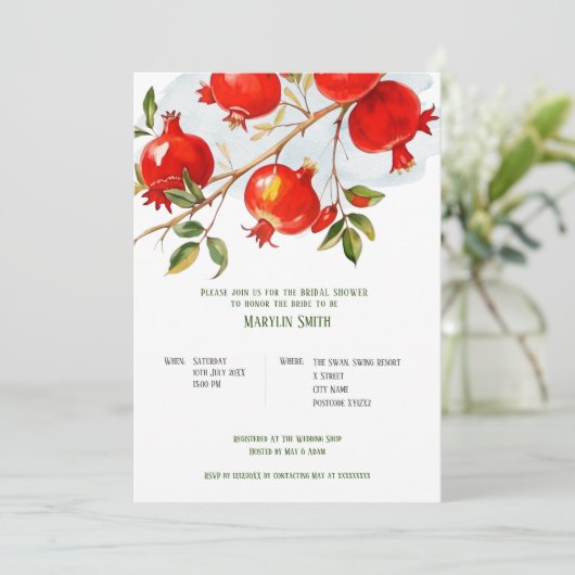 Granaatappels aquarelthema Felle kleuren Kaart (Staand voorkant)