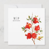 Granaatappels aquarelthema Helder kleuren Kaart (Achterkant)