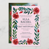 Granaatappels B'nai Bat Bar Mitzvah Aangepaste Fot Kaart (Voorkant / Achterkant)