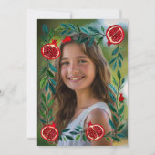 Granaatappels B'nai Bat Bar Mitzvah Aangepaste Fot Kaart (Achterkant)