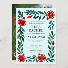 Granaatappels B'nai Bat Bar Mitzvah Aangepaste Fot Kaart