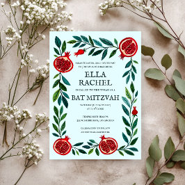 Granaatappels Custom Bat Bar Mitswa Waterverf Kaart