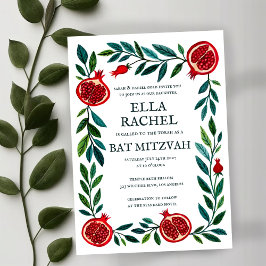 Granaatappels Custom Bat Bar Mitswa Waterverf Kaart