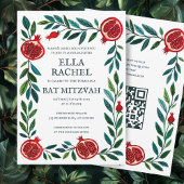Granaatappels Custom B'nai Bat Bar Mitzvah QR Code Kaart