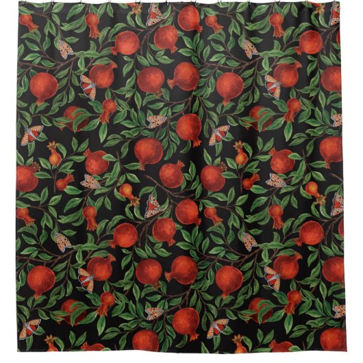 Granaatappels en Bella Moths Douchegordijn (Voorkant)