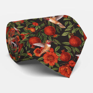 Granaatappels en Bella Moths in rode en grijze nek Stropdas