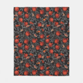 Granaatappels en Bella Moths in rood en grijs Fleece Deken (Voorkant)