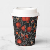 Granaatappels en Bella Moths in rood en grijs Papieren Bekers (Rechts)