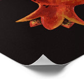 Granaatappels en Bella Moths in rood en grijs Poster (Hoek)