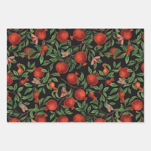 Granaatappels en Bella Moths Inpakpapier Vel (Voorkant)