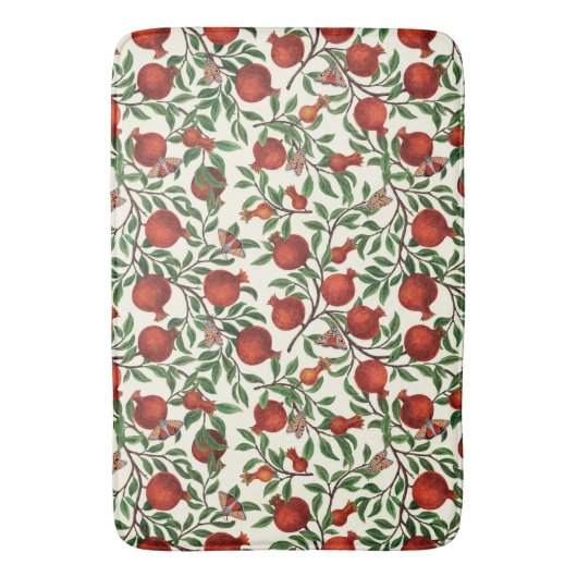 Granaatappels en Bella Moths op gebroken wit Badmat (Voorkant Verticaal)