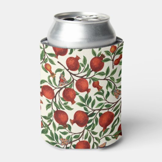 Granaatappels en Bella Moths op gebroken wit Blikjeskoeler (Blikje Voorkant)