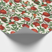 Granaatappels en Bella Moths op gebroken wit Cadeaupapier (Hoek)