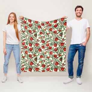 Granaatappels en Bella Moths op gebroken wit Fleece Deken