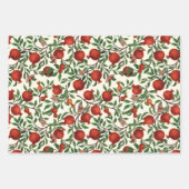 Granaatappels en Bella Moths op gebroken wit Inpakpapier Vel (Voorkant 3)