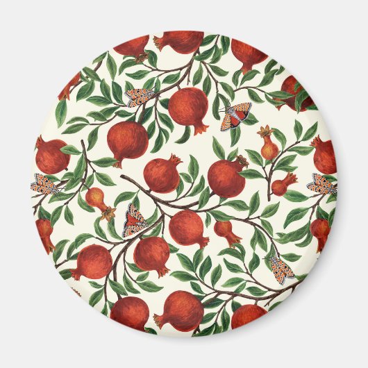 Granaatappels en Bella Moths op gebroken wit Magneet (Voorkant)