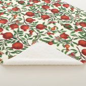 Granaatappels en Bella Moths op gebroken wit Sherpa Deken (3/4)