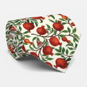 Granaatappels en Bella Moths op gebroken wit Stropdas (Opgerold)