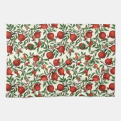 Granaatappels en Bella Moths op gebroken wit Theedoek (Horizontaal)