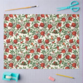 Granaatappels en Bella Moths op gebroken wit Tissuepapier (Craft)