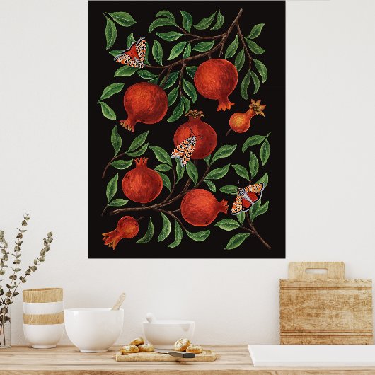 Granaatappels en Bella Moths Poster (Keuken)
