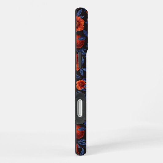 Granaatappels en kolibries / blauwe bladeren op zw iPhone hoesje (Rechterkant)