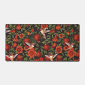 Granaatappels en kolibries / groene bladeren op zw bureaumat (Voorkant)